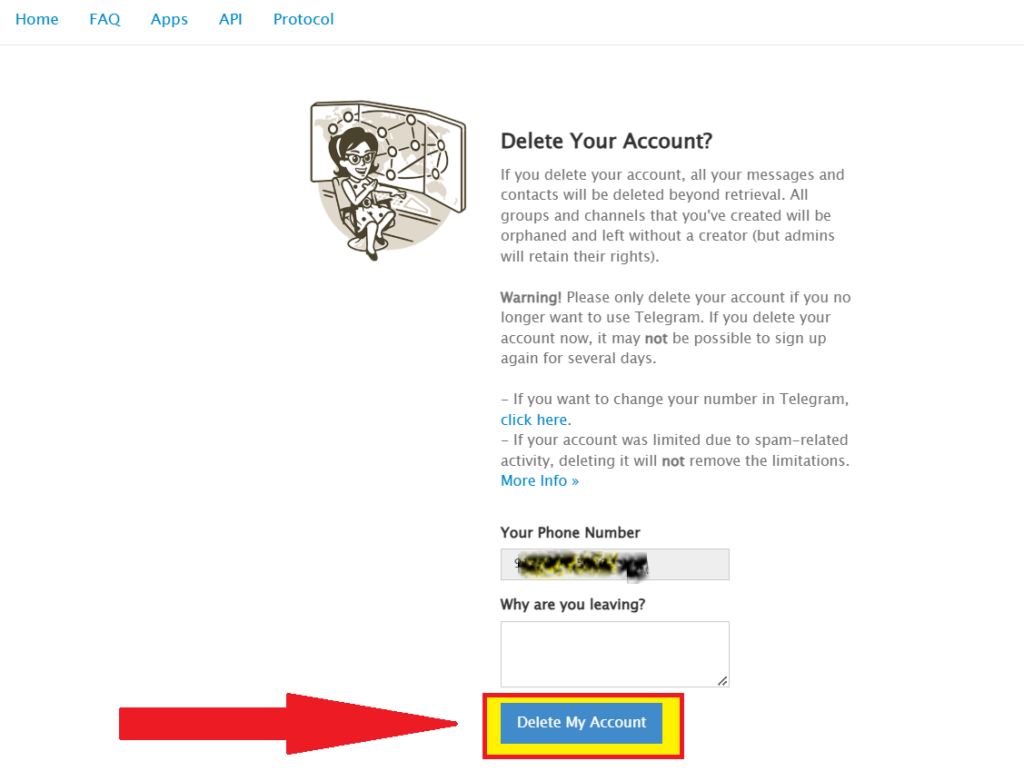Delete Telegram Account