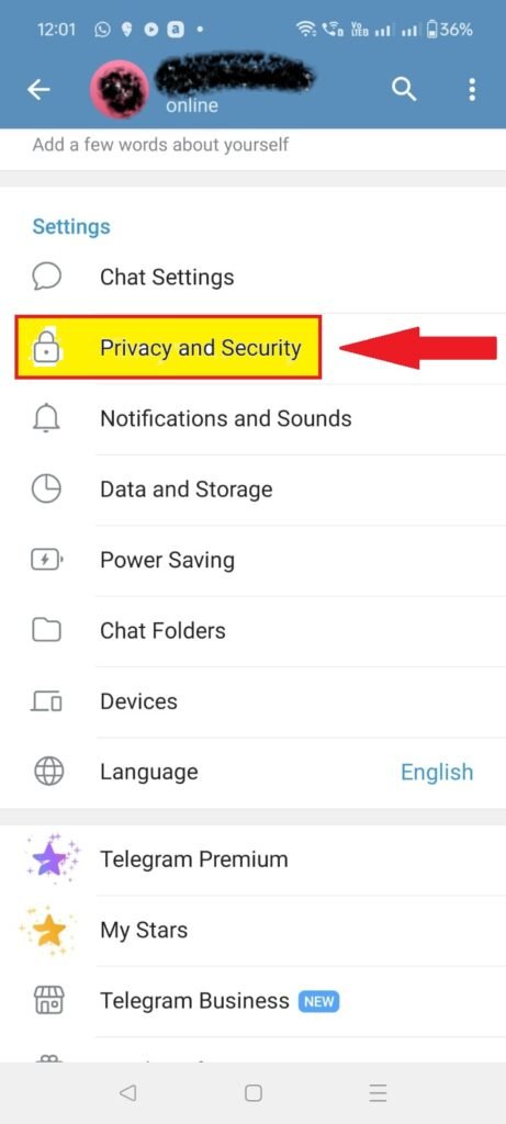 Enable Auto Delete Telegram Account