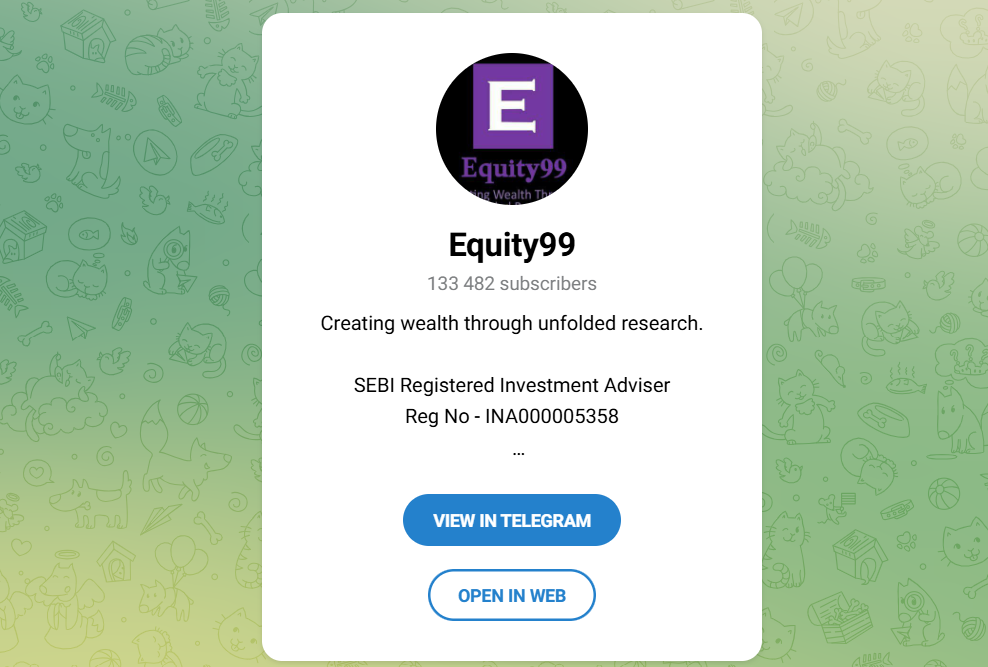 Equity99 Telegram Channel for Stock Market