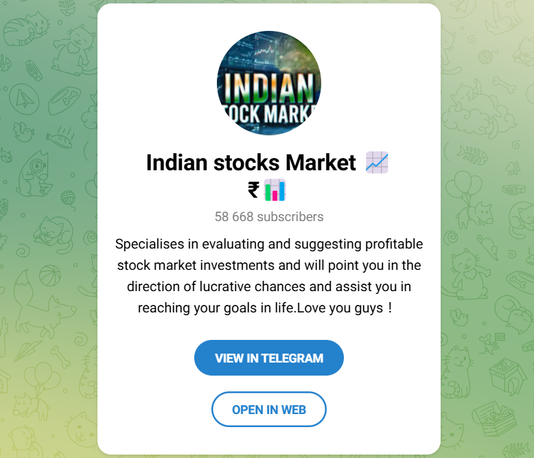 Indian Stock Market Insights Telegram Channel