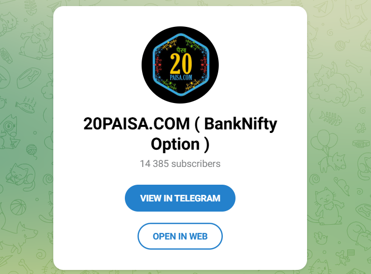 20PAISA.COM™ Options Trading Telegram Channel